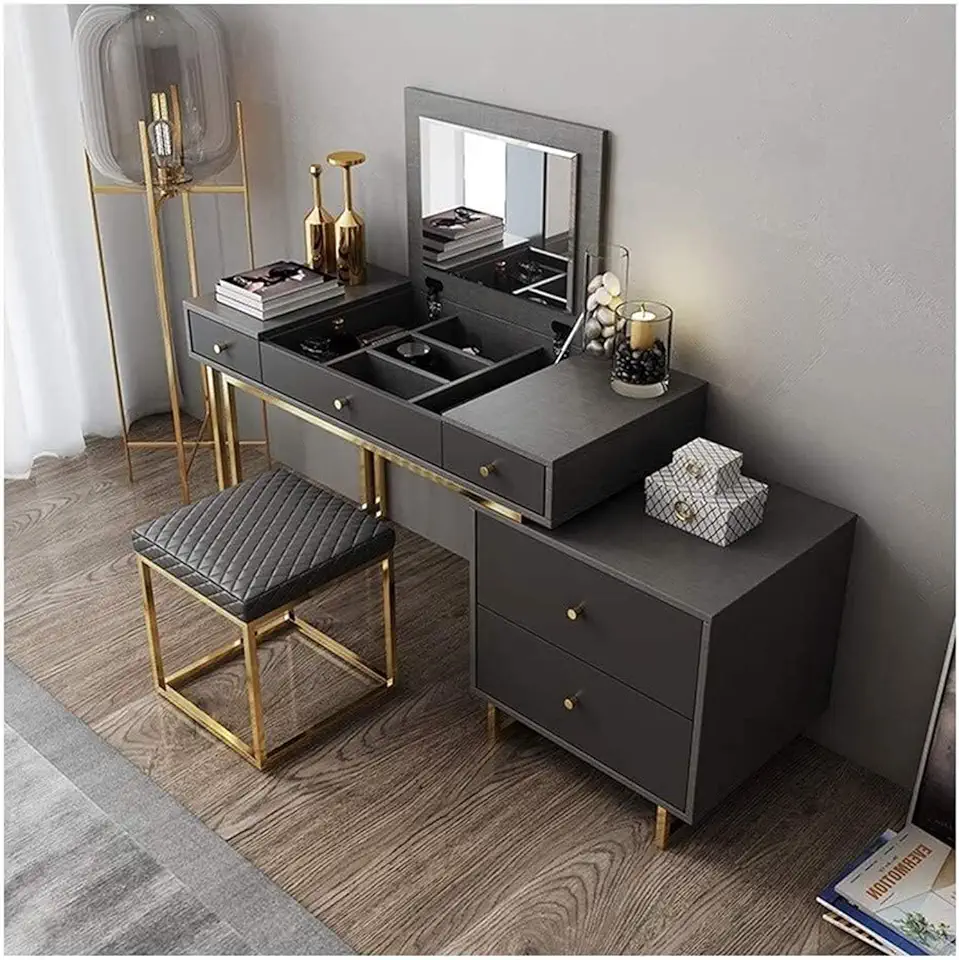 high-end Dressing Table Vanity Set Mirror Bedroom Set Cosmetics Dresser Furniture Dressing Table for Bedroom