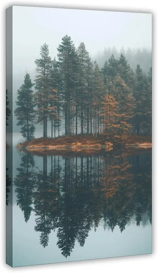 ZMLIS Nature-Inspired Serene Wall Art – Tranquil Nordic Landscape Poster for Modern Home Aesthetic Canvas Posters Wall Art Bedroom Office Room Decor Gift 20x30inch(50x75cm)