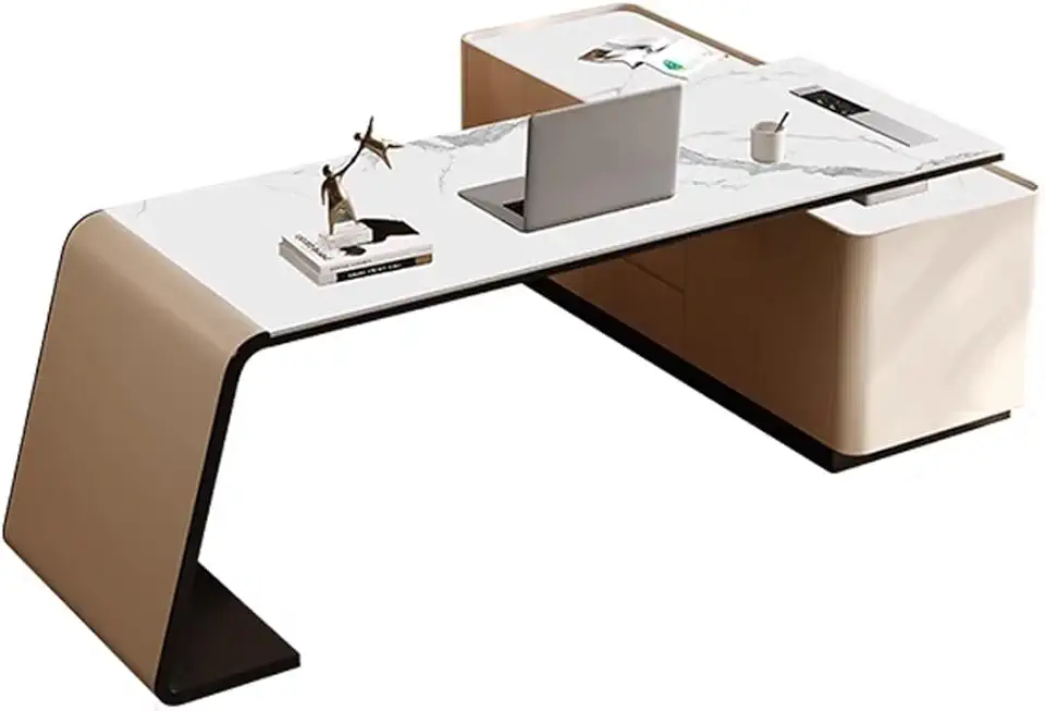 Home Office Desk Modern Slate Countertop Desk with Locker Combination Boss Desk Simple Computer Desk Study Desk Desk Executive Desk Modern Simple Table