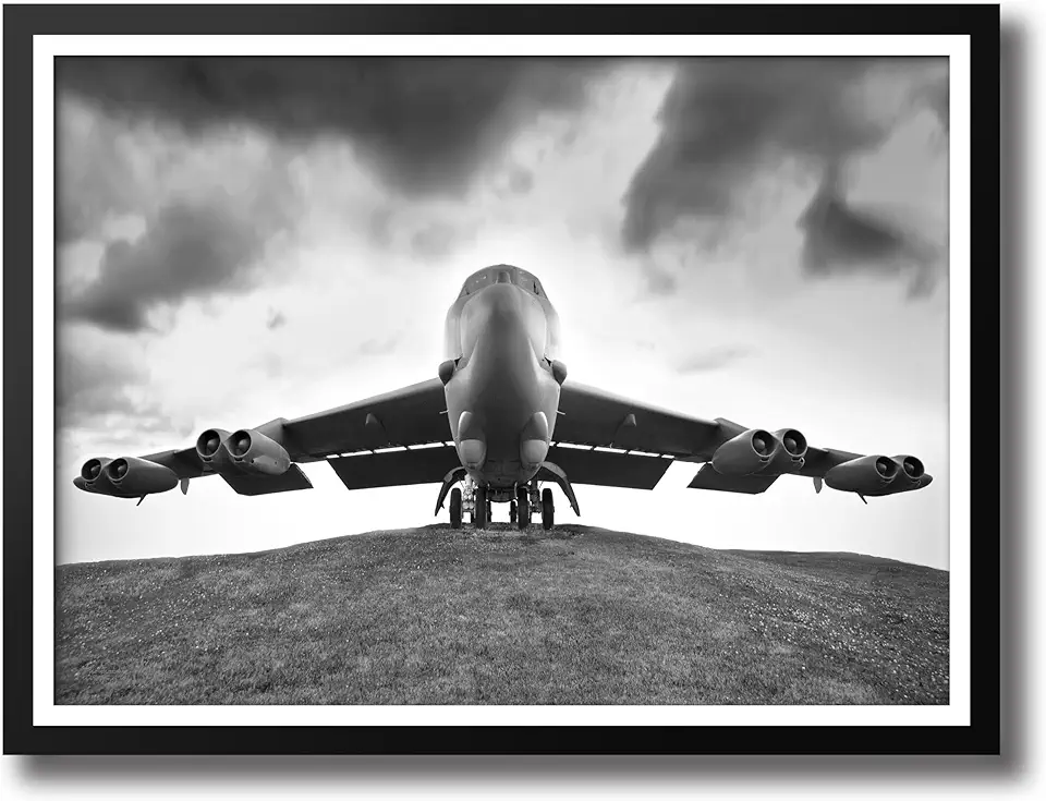 Photonability® B-52 B52 Bomber United States Air Force Black and White Griffiss New York Wall Art Gallery Giclee Framed Fine Art Print NO Matting (41.75 x 61.75 x 0.875 inches)