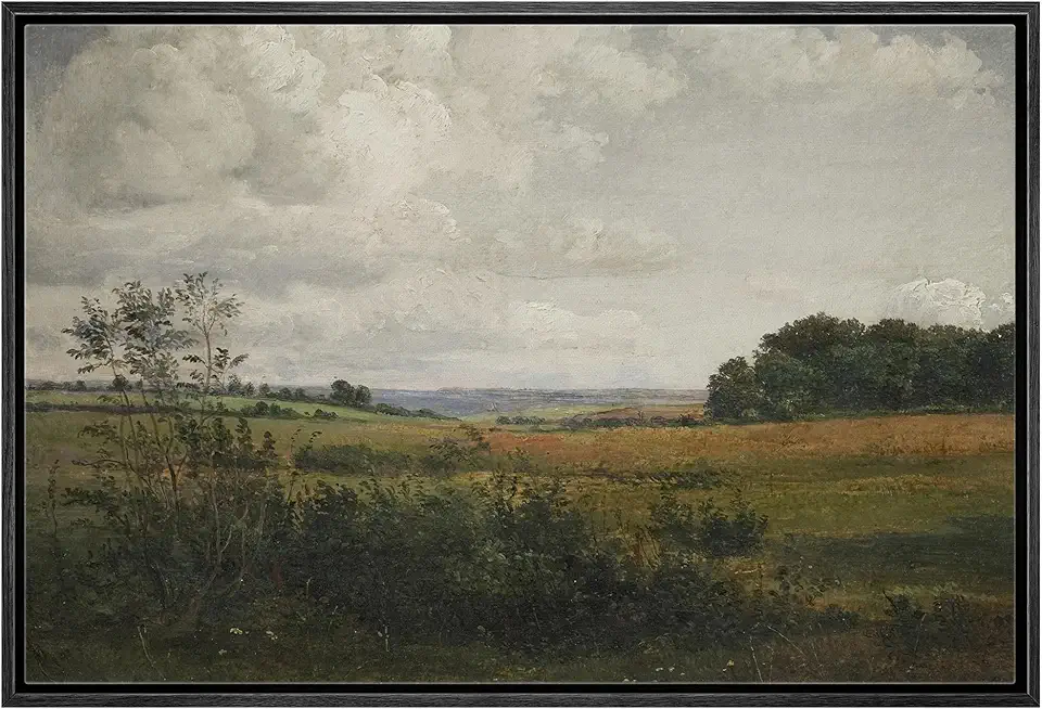 Sponsored Ad - wall26 Framed Canvas Print Wall Art Rustic Rural Storm Cloud Country Landscape Nature Wilderness Illustrations Fine Art Farmhouse Floral Botanical Calm/Relax Cozy for Bedroom - 24