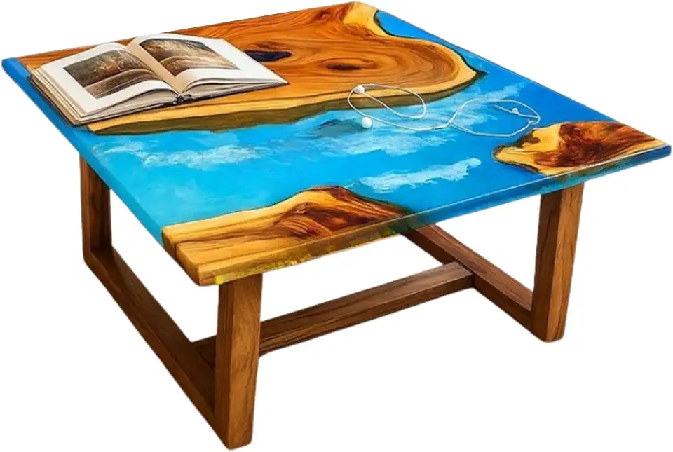 Personalized Sea Wave Table, Custom Live Edge Ocean Table, Rustic Coffee Desk, Kitchen Table, Gift Home, Beach House Table, Bar Table, Unique Home Gift, Round Beach Table (40x80 inch.)