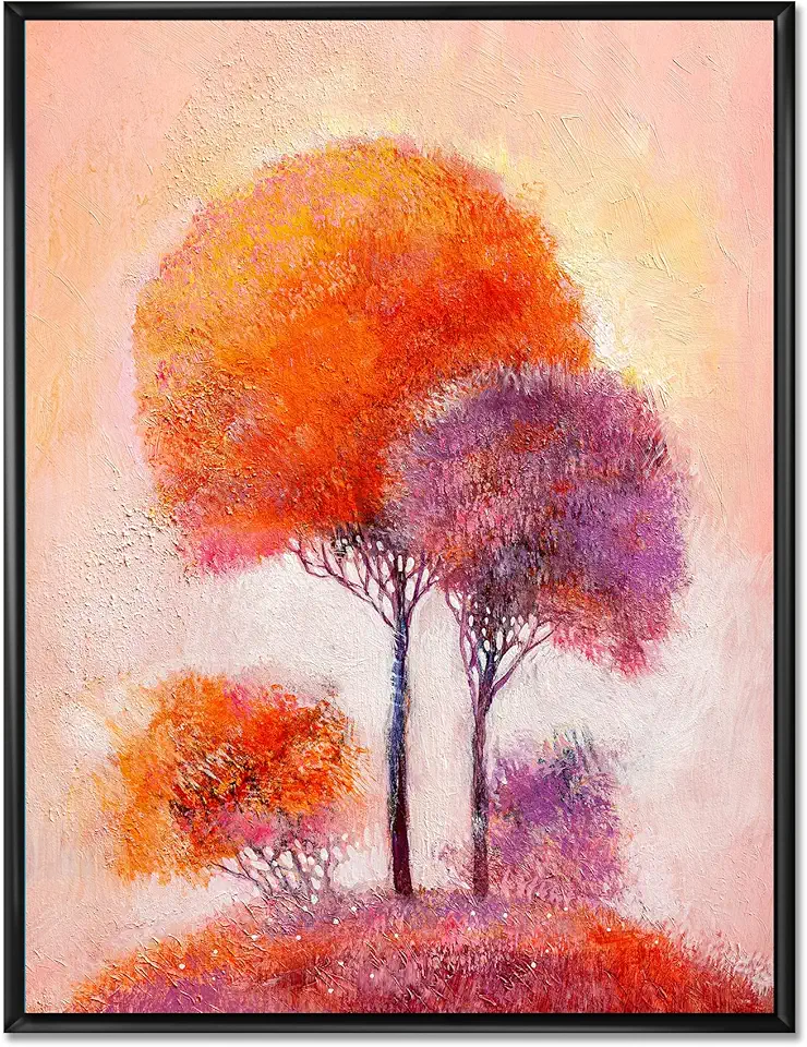 Colourful Trees Impression I - Traditional Framed Canvas Wall Art Print