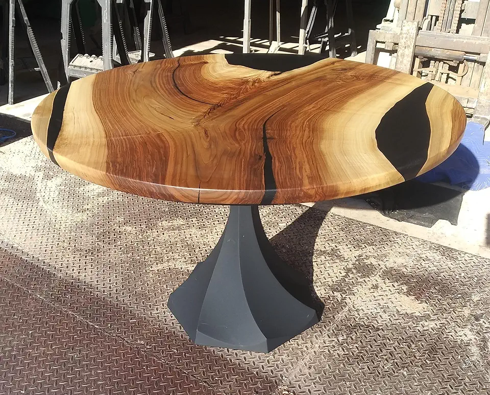 RESINHOMEFURNITURE Modern Black Epoxy Resin Coffee Table Dining Table Kitchen Table Patio Table Console Table Living Room Table End/Side Table Bar Counter Table (30