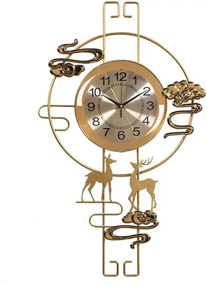 Large Metal 3D Wall Clock,、 Art Trend Home Living Room Restaurant Hotel Quiet Not Ticking Quartz Clock, Creative Wrought Iron Watch-White