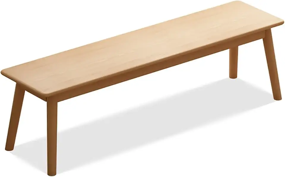 Indoor Kitchen Table Bench Wooden Upholstered Bench Small Entry Benches Easy to Assemble for Living Room Hallway Dining Room(Original Wood,47.2x13x16.9in)