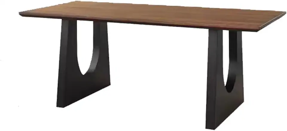 Workstation Solid Wood Dining Table Walnut Color Living Room Large Long Desk Workbench Board All-in-one Conference Office Sub for Study(240 * 100 * 75cm)