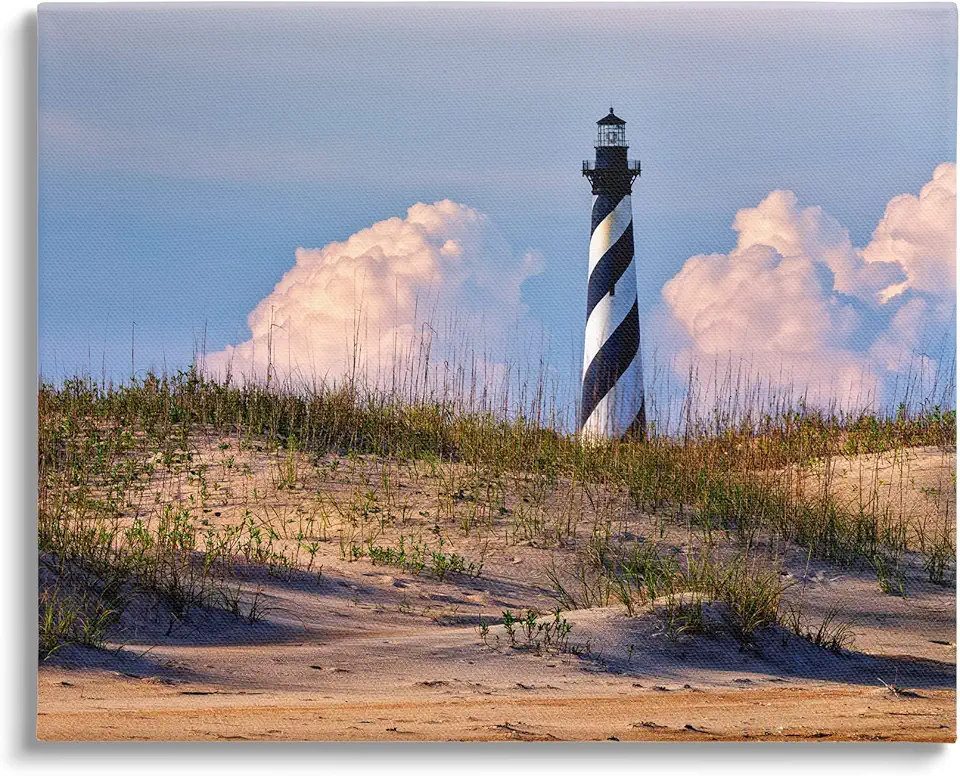 Stupell Industries Nautical Lighthouse Cloudy Dunes Canvas Wall Art, Design by Rick Berk