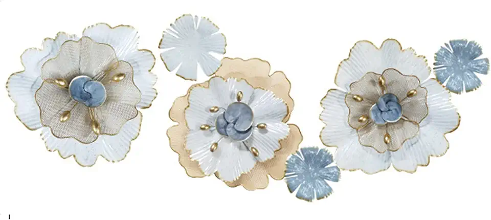 CAMBOS Wall Decor Exquisite Sculpture Wall Decor Large Modern Flower Sculpture,Set of 6 Flowers Metal Wall Decor,57