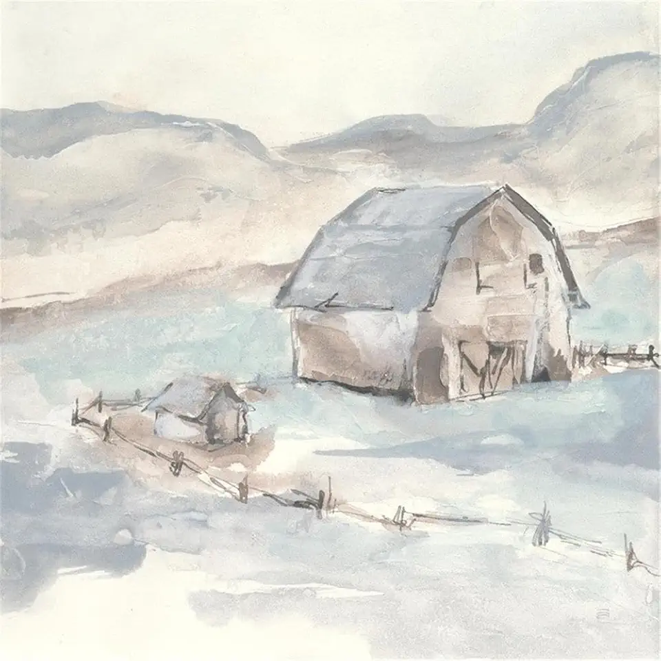 Giant Art 84x84 Barn IV Fine Art Giant Canvas Print in Multi-Color