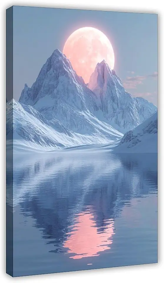 ZMLIS Cyber Zen Wall Decor – Floating Mountain Digital Canvas Art for Modern Interiors Canvas Poster Wall Art Decor Print Picture Paintings for Living Room Bedroom Decoration 20x30inch(50x75cm)