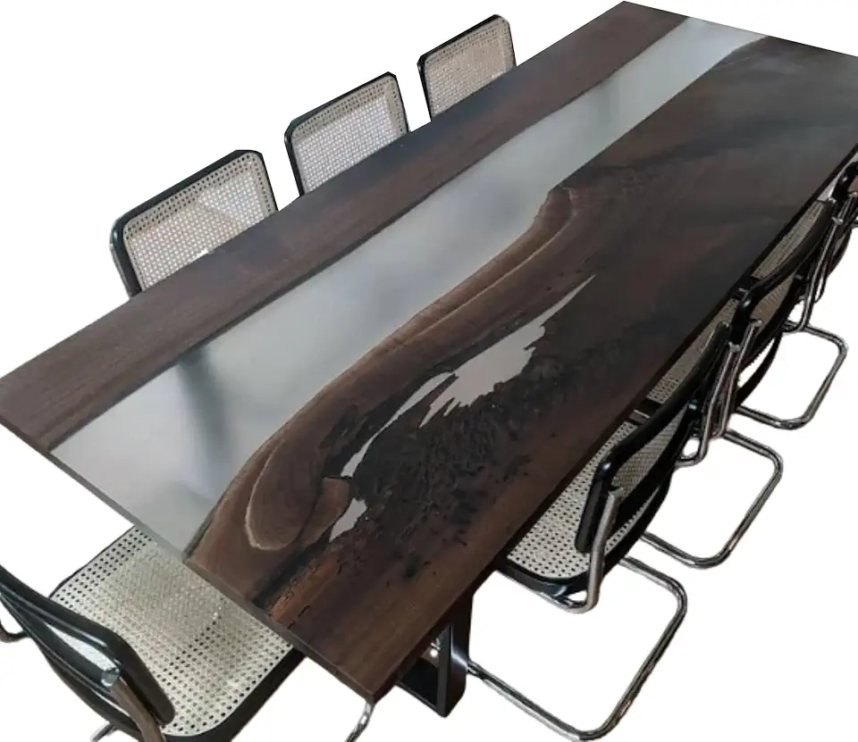 Large River Black Dining Table, Unique Living Room Furniture Decor, Beach Table, Office Table, Black Table, Coffee Table, Kitchen Table, Modern Home Decor, Gift New home (36x80 inch)