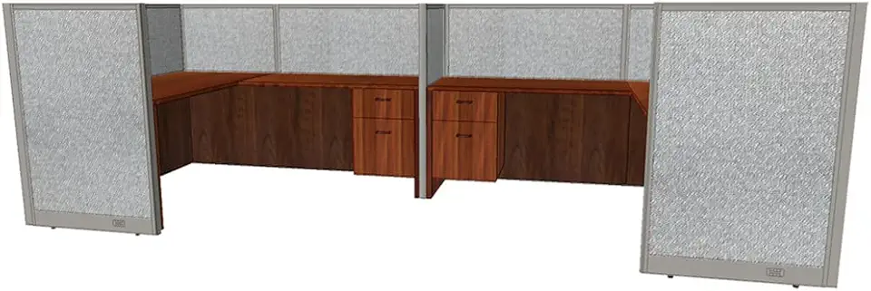 GOF 2 Person Separate Workstation Cubicle (5'D x 13'W x 4'H) / Office Partition, Room Divider (48