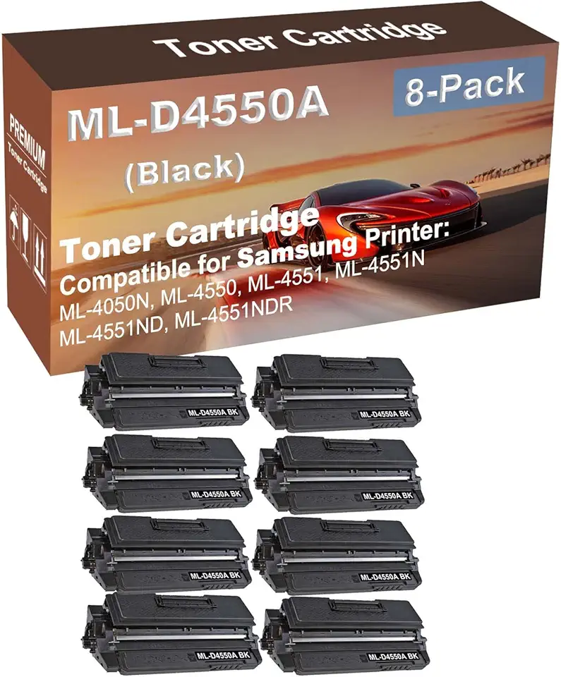8-Pack Compatible High Capacity ML-4551ND, ML-4551NDR Printer Toner Cartridge Replacement for Samsung ML-D4550A Printer Cartridge (Black)