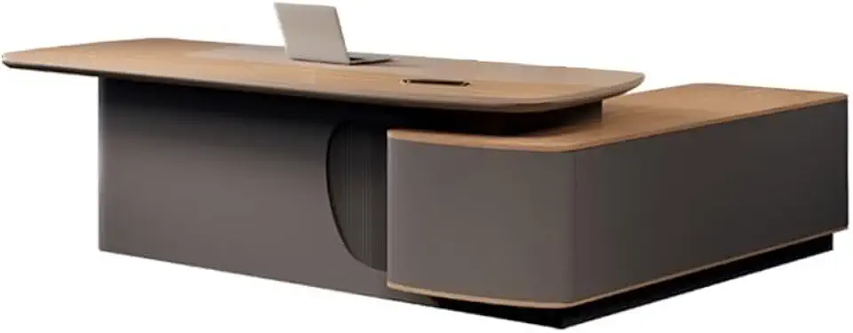 Home Office Desksa Sleek Executive Desk for Office, Spacious L-Shaped Managerial Workstation with Retro Modern Style Small Desk for Bedroom