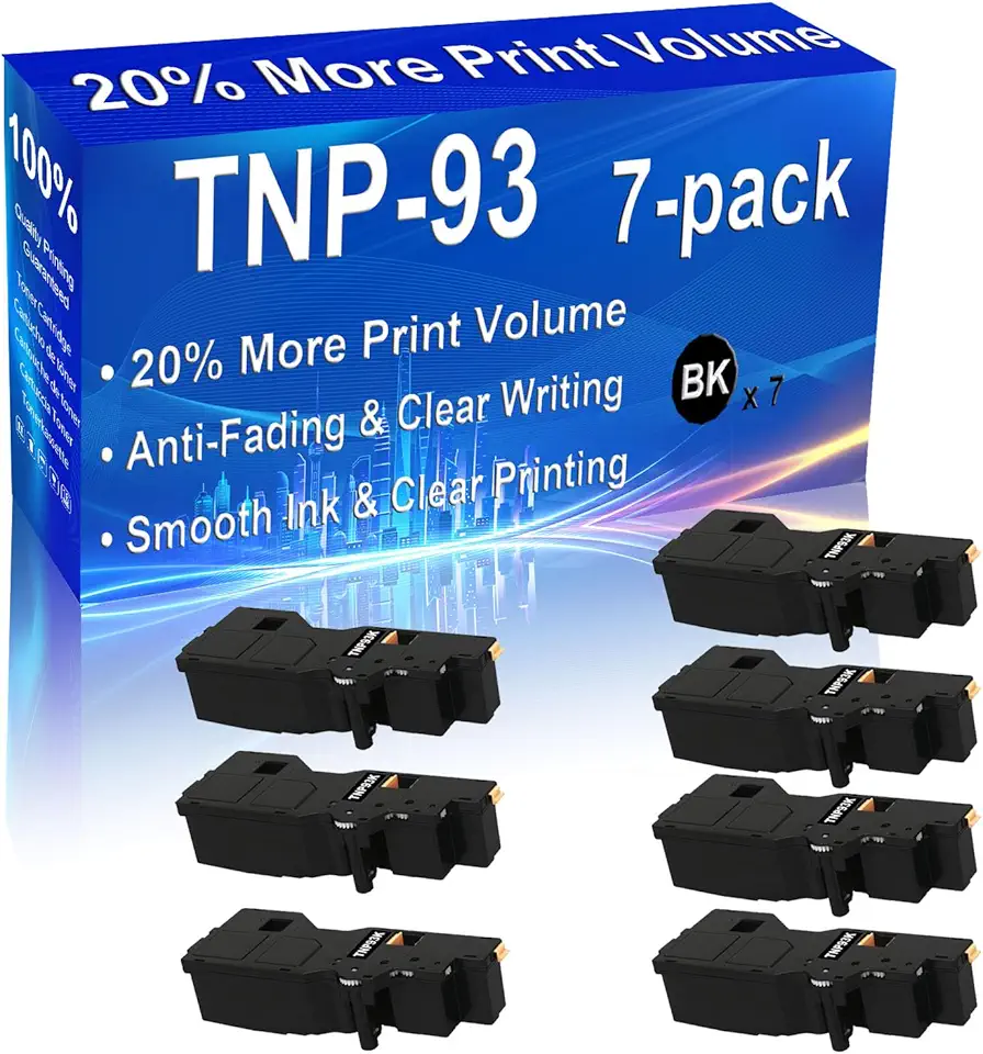 7-Pack (Black) Compatible High Yield TNP-93 Laser Printer Toner Cartridge use for Minolta Bizhub C3100i Printer