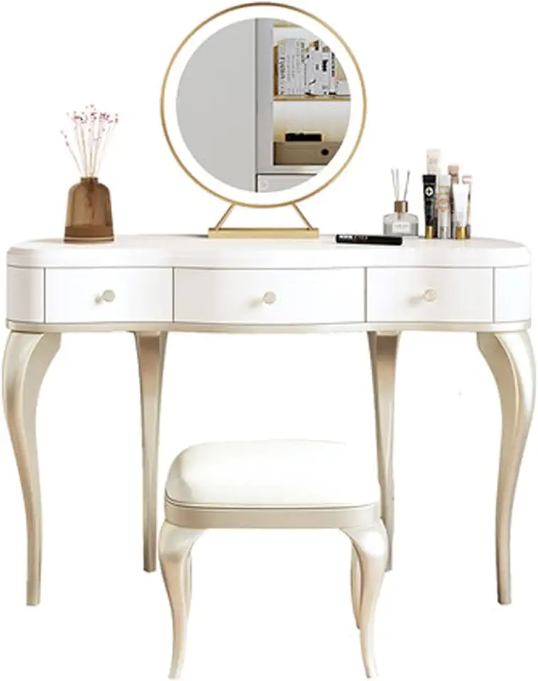 Vanity Table Dressing Table Simple Solid Wood Makeup Table Storage Cabinet Bedroom Storage Wooden Drawer Storage Makeup Table Makeup Table