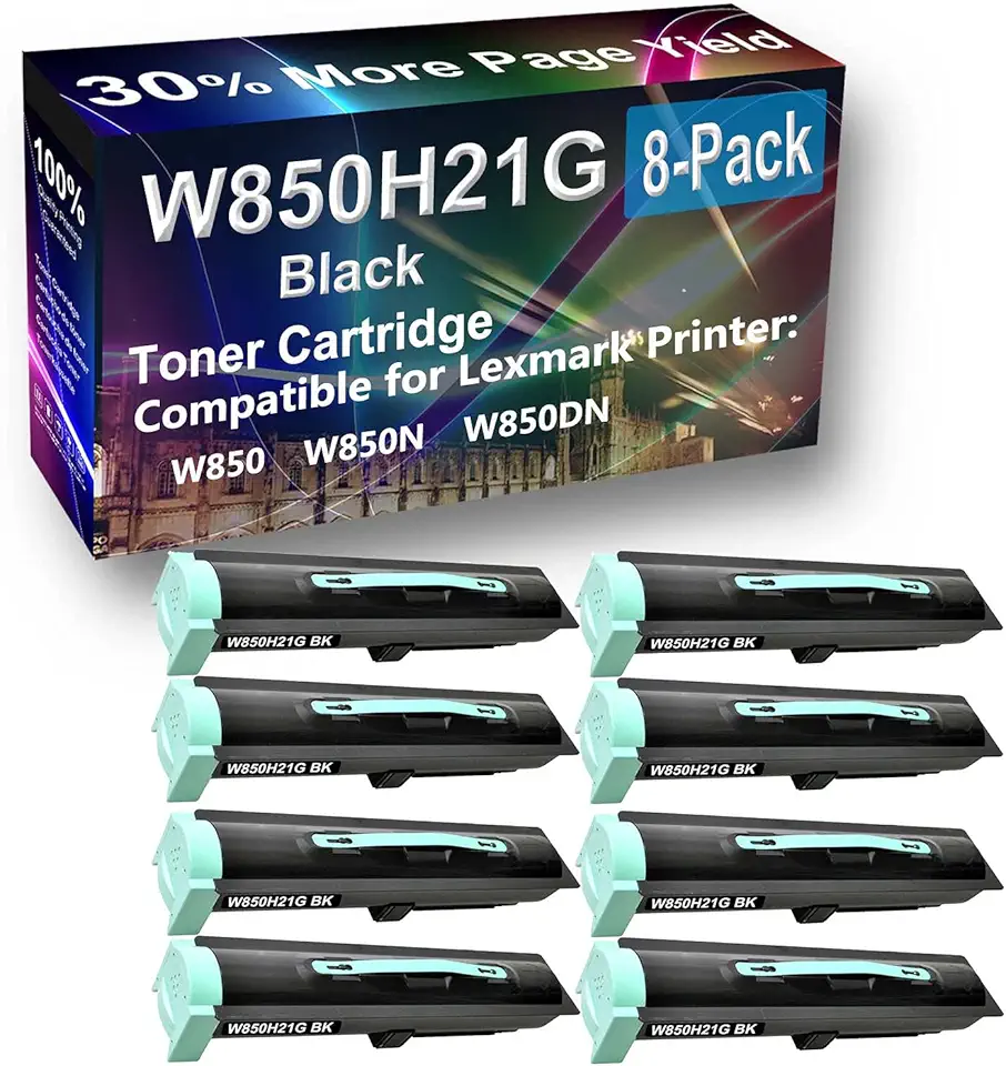 8-Pack Compatible High Yield W850, W850N, W850DN Printer Cartridge Replacement for W850H21G Toner Cartridge (Black)