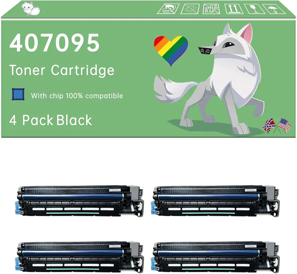 Compatible with Ricoh 407095 Toner Cartridge Work for Ricoh Aficio SP C830DN SP C831DN Printers, with Chip, High Yield 70000 Pages, Exceptional Color Accuracy (4 Pack Black)
