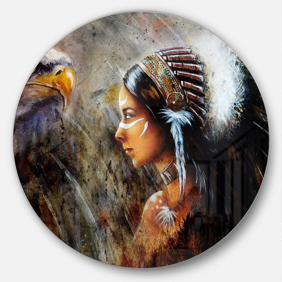 Designart MT6088-C23 Wall Art-Disc of 23 inch, 23X23-Disc, Brown/Blue