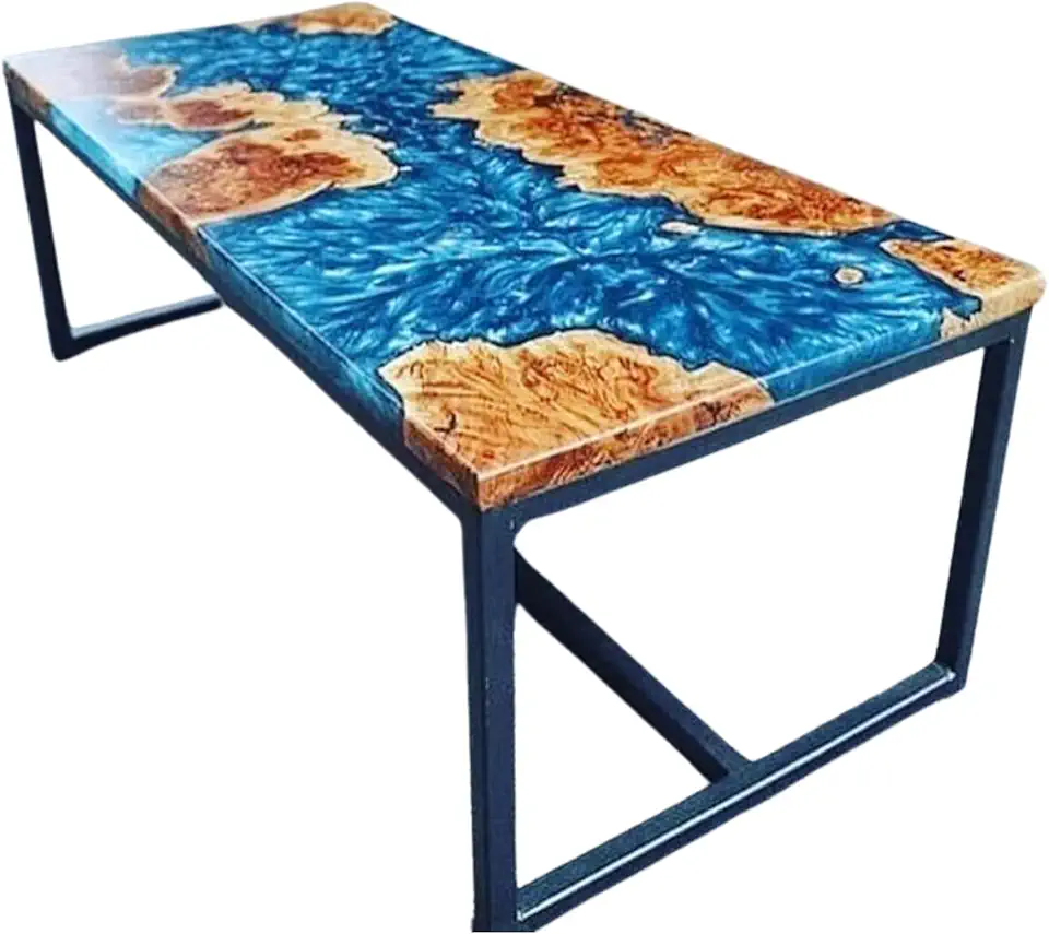 Ocean Large Wooden Table, Custom Epoxy Resin Handmade Table, River Wood Dining Table, Kitchen Table, Computer Desk, Elegant Handcrafted Design, Gift for Home Decor (36x72 inch, Only Table Top)