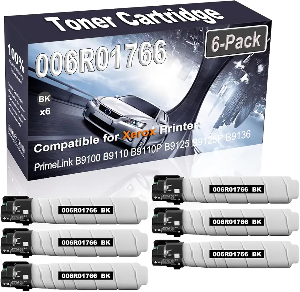 6-Pack (Black) Compatible 006R01766 Printer Toner Cartridge (High Capacity) fit for PrimeLink B9100 B9110 B9110P B9125 B9125P Printer