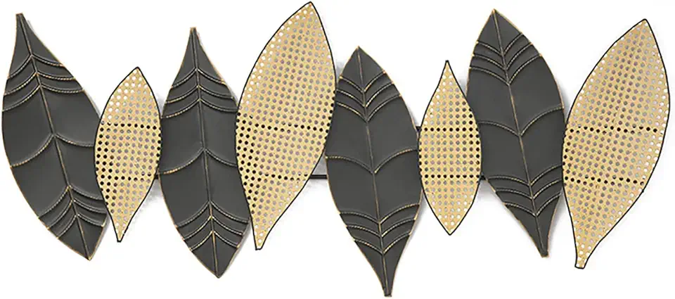 Wall Sculpture,Room Decoration Wall Hanging Metal Leaf Living Room Wall Decoration Hollow TV Background Wall,Decor Wall SculptureIron Wall Sculptures