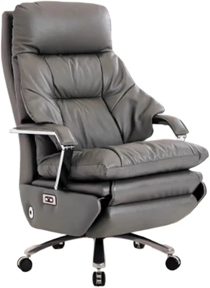 Office Chair Premium Leather Office Chair with Electric Massage Reclining Function for Executive Home Use and Nap Gaming Chair