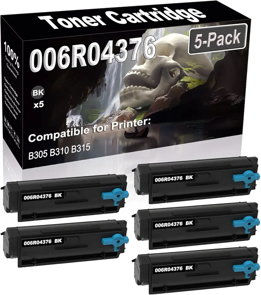 5-Pack (Black) Compatible High Yield 006R04376 Laser Printer Toner Cartridge use for B305 B310 B315 Printer