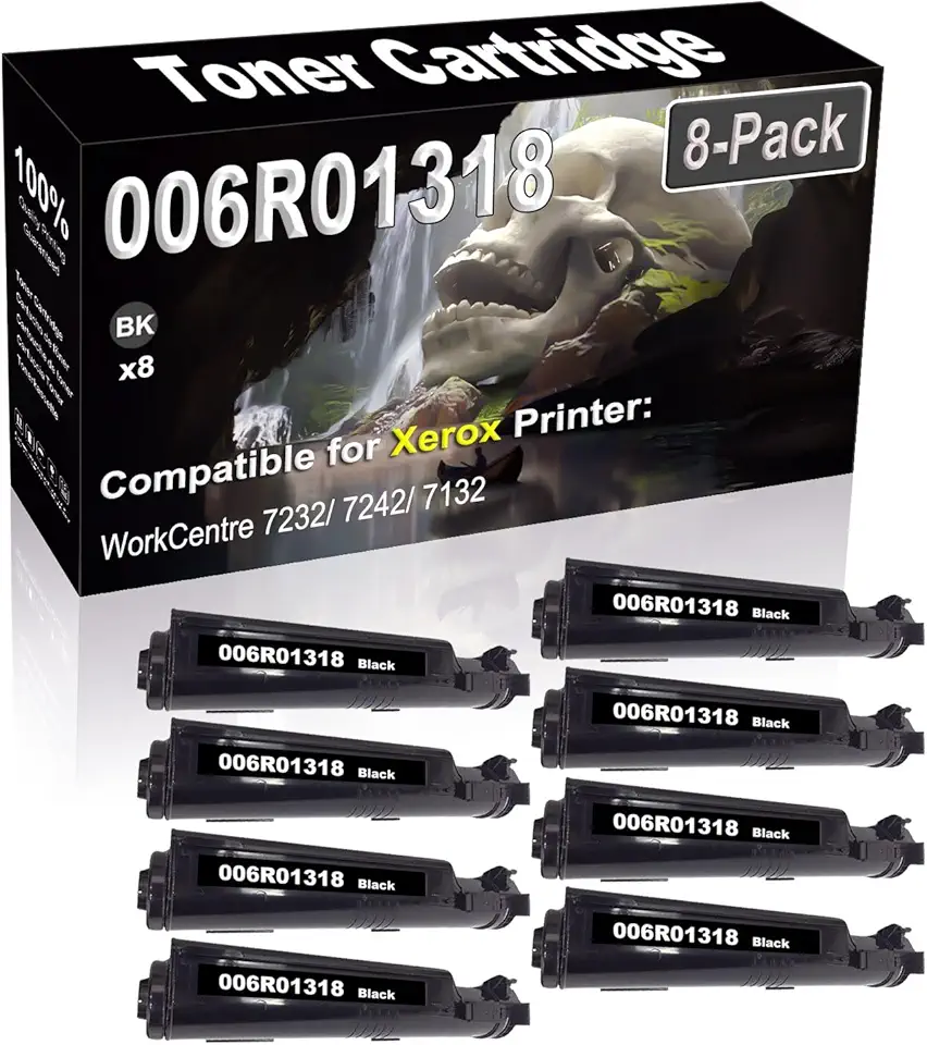 8-Pack (Black) Compatible High Yield 006R01318 Laser Printer Toner Cartridge use for WorkCentre 7232 7242 7132 Printer
