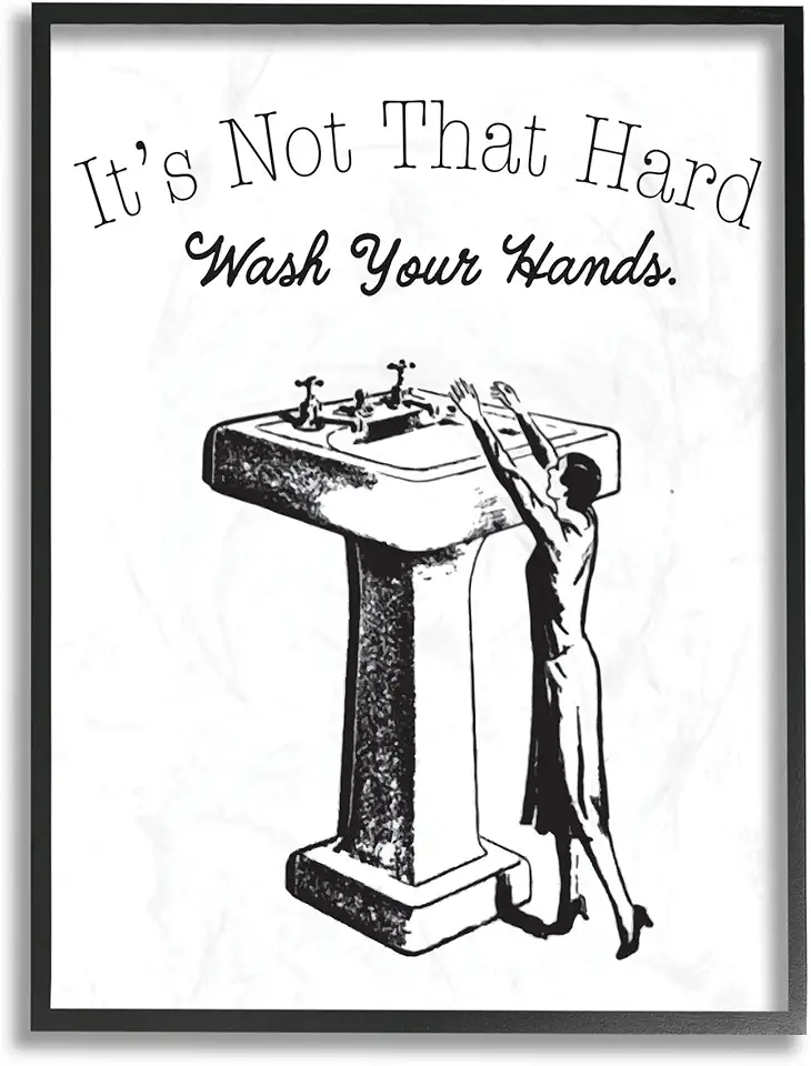 Stupell Industries Not That Hard Bathroom Funny Word Design Black Framed Wall Art, 24 x 30, Multi-Color