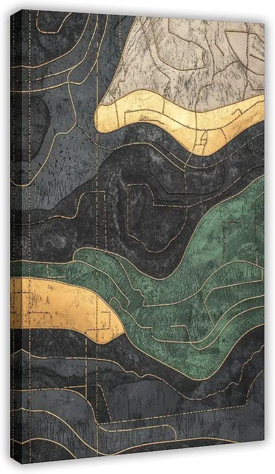 Abstract Vintage City Map Wall Art, Imaginary Cartography Print, Minimalist Urban Layout Poster for Modern Home Decor Modern Wall Prints Abstract Geometric Minimalist Art Framed Canvas Prints For Offi