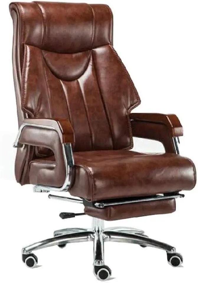High Back Executive Office Chair PU Leather Swivel Desk Chair with Footrest Deluxe Computer Gaming Chair for Home