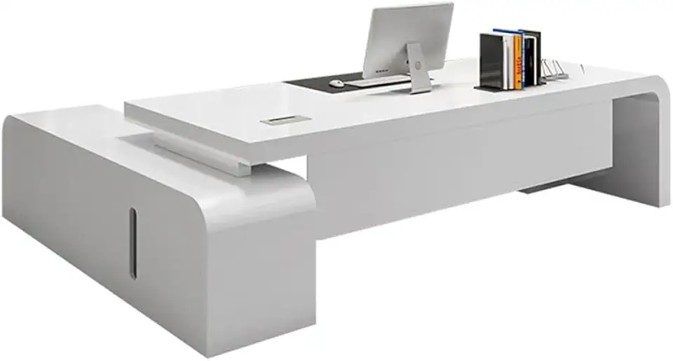 2m Administrative Desk, Computer Desk and Modern Luxurious L-Shaped Desk with Drawers and lockers are Suitable for Living Room, Bedroom, Study，Company Office.