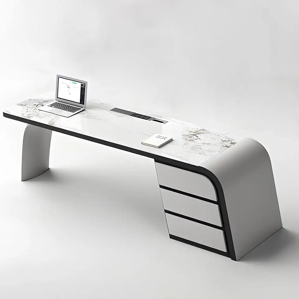 Standing Desk with Drawers L Shaped Large Business Furniture Home Computer Office Desks Desk with Storage for Study Office,Rock Board+365ychair,55.1in