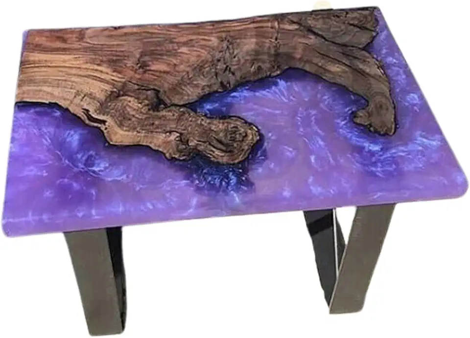 Live Purple Edge Large Wooden Table, Custom Epoxy Resin Handmade Table, Wood Dining Table, Dining Table, Kitchen Table, Computer Desk, Gift for Home Decor (36x72 inch, Only Table Top)