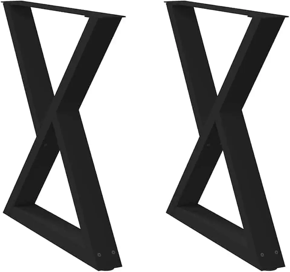 Dining Table Leg Black Powder-Coated Steel 31.5 in, Table Legs, 4012728