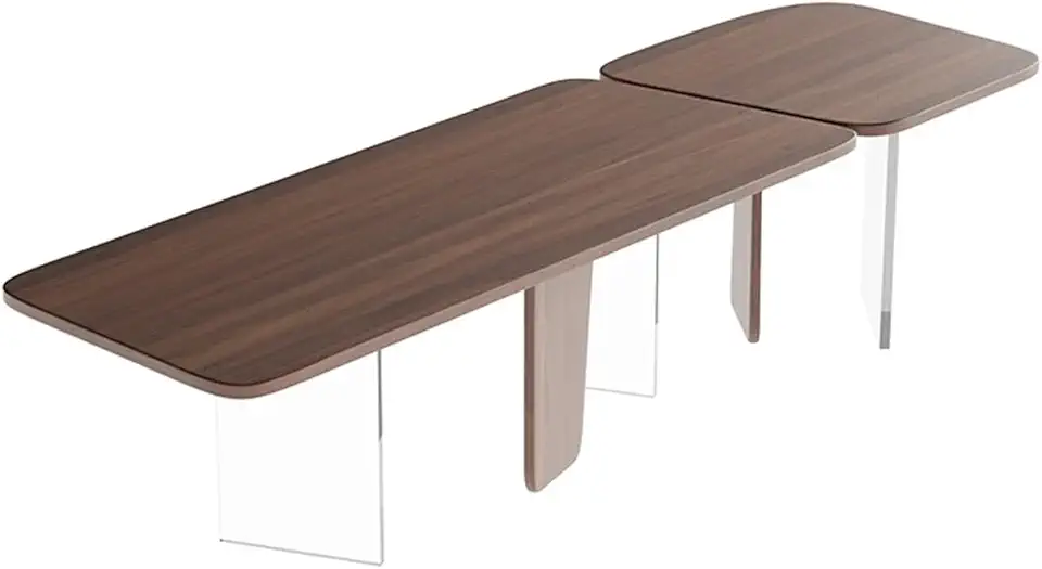 Pc Table Modern Rectangle Writing Desk Conference Table, Spacious Black Walnut Wood Home Office PC Workstation(M)