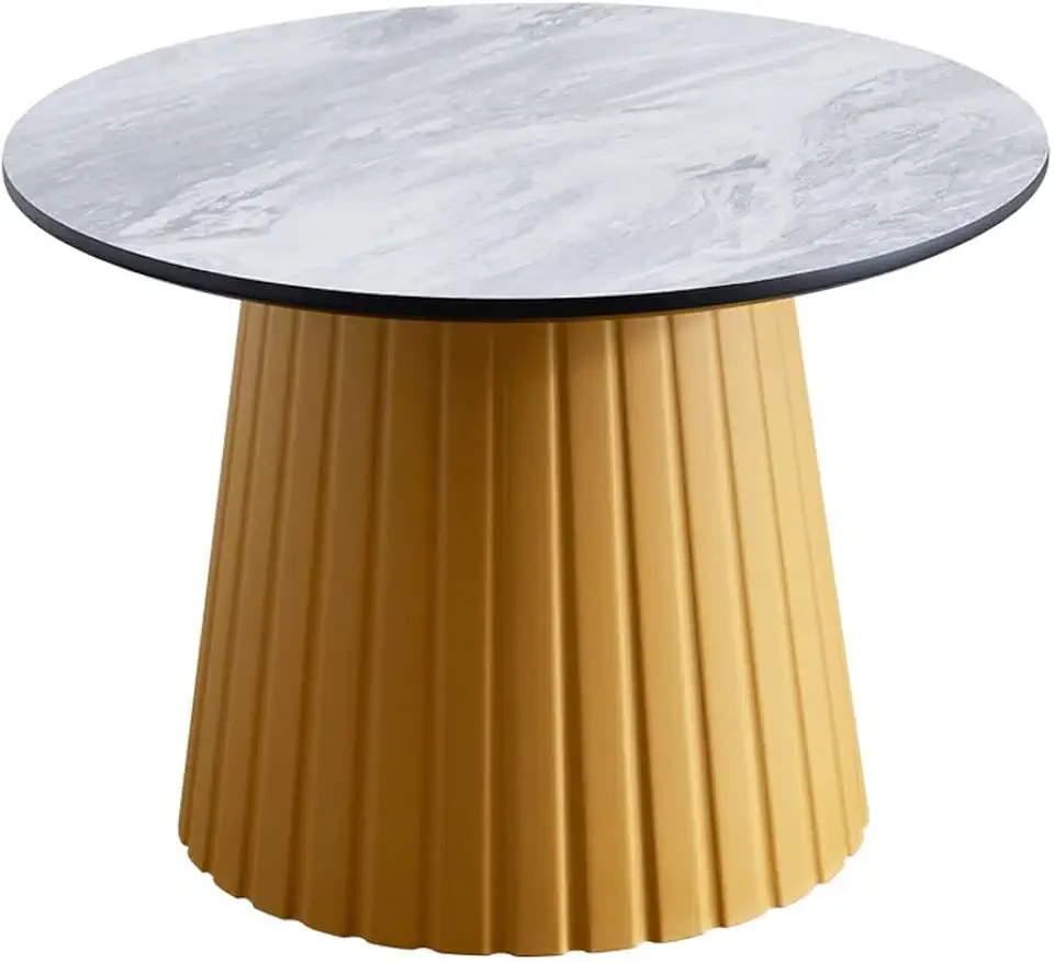 Coffee Desk Round White Coffee Table Living Room Furniture Bedroom Furniture (Color : White-Dinosaur Doodle4, Size : 46 * 50cm) (White dinosaur Doodle4)