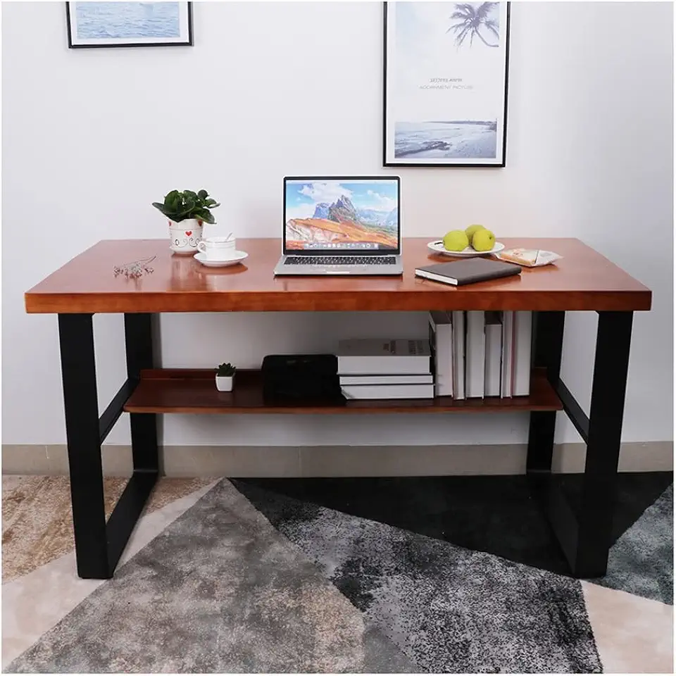 Computer Desk Home Office Solid Wood Computer Desk, Industrial Style Heavy Game Table Writing Desk, Large Conference Table and Dining Table (Size : 300x120x75cm)