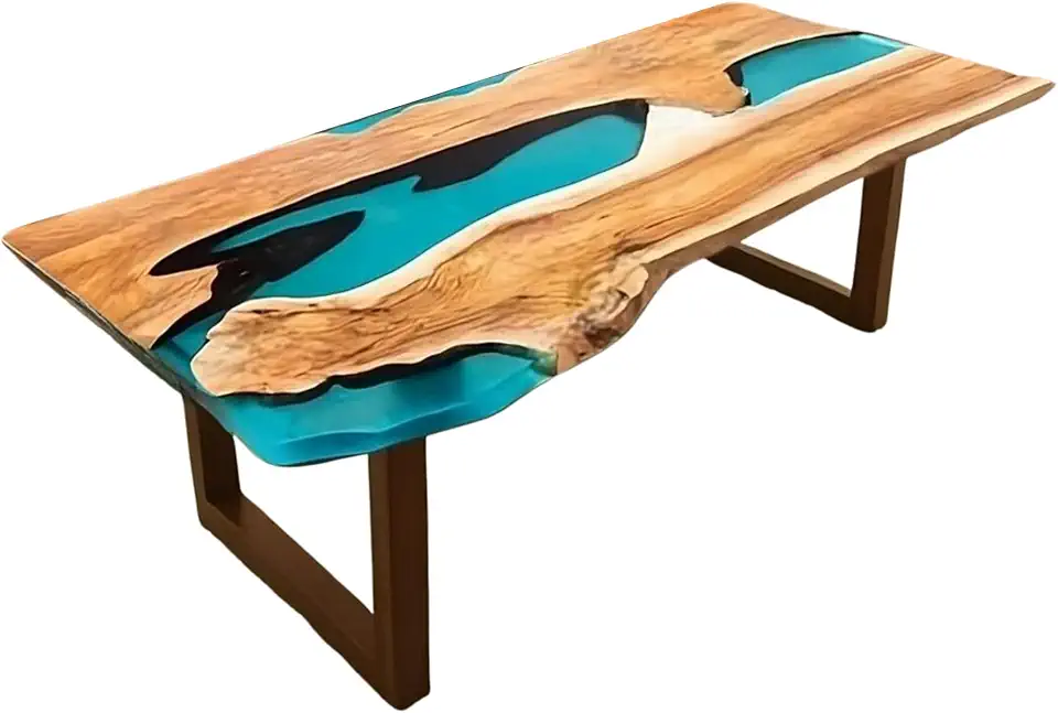 Large River Dining Table, Live Edge Wood & Blue Epoxy Table, Unique Hallway, River Table, Luxury Desk, Kitchen Table, Gift Home, House Table, Bar Table, Unique Home Gift, Luxury Table (40x80 inch.)