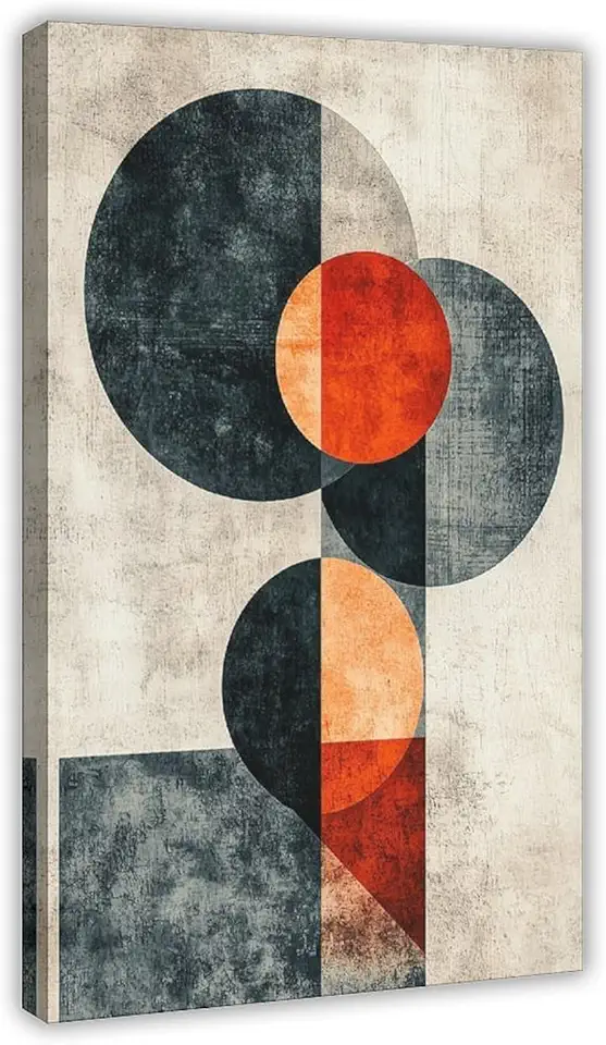 Modern Minimalist Abstract Poster – Balanced Circles And Triangles Design – Elegant Living Room Art Poster Print for Teen Boys Room Wall Art Canvas Painting Print 20x30inch(50x75cm)