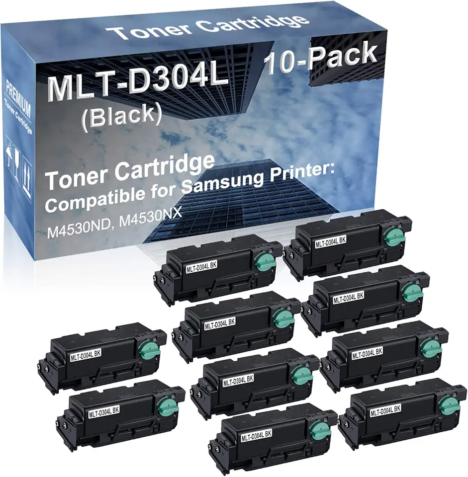 10-Pack Compatible High Capacity MLT-D304L Toner Cartridge use for M4530ND, M4530NX Printer (Black)