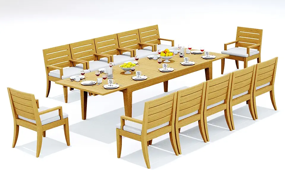 12 Seater Grade-A Teak Wood 13 Pc Dining Set: 122