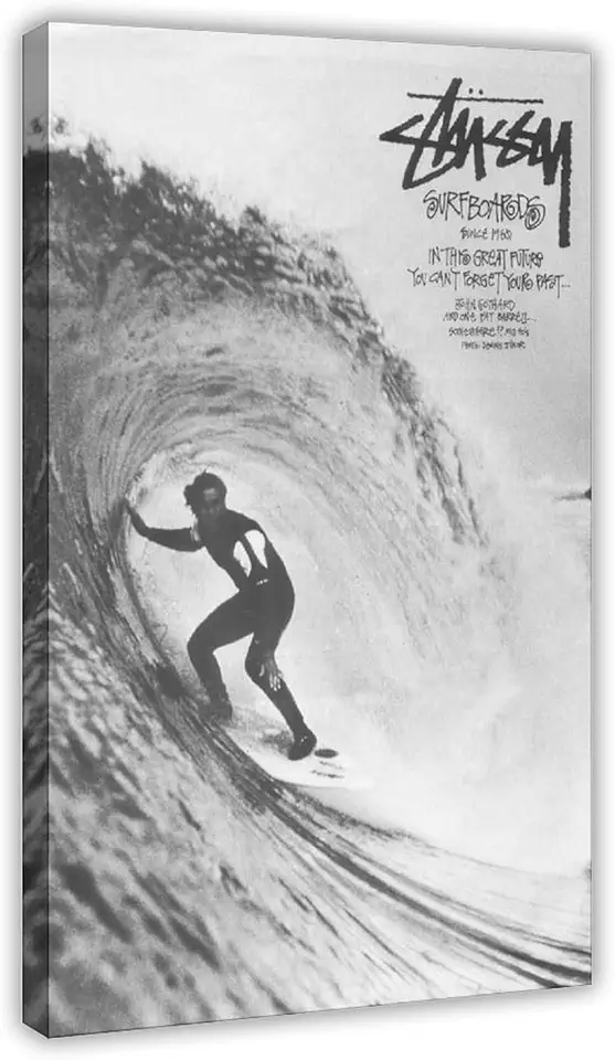 PDQOE Vintage Black And White Surf Poster, Jeff Booth International Tribe Wall Art for Room Decor, College Dorm,for Living Room Bedroom Decor