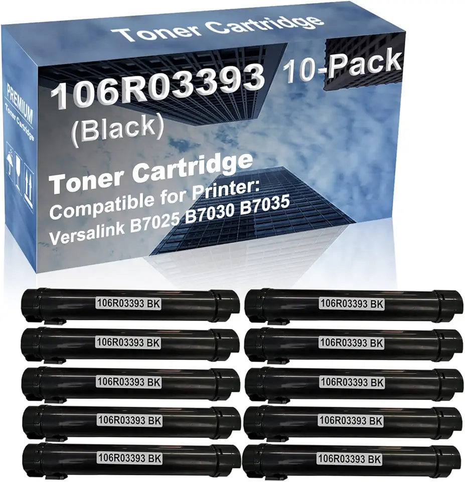 10-Pack Compatible High Yield Versalink B7025 B7030 B7035 Printer Cartridge Replacement for 106R03393 Toner Cartridge (Black)