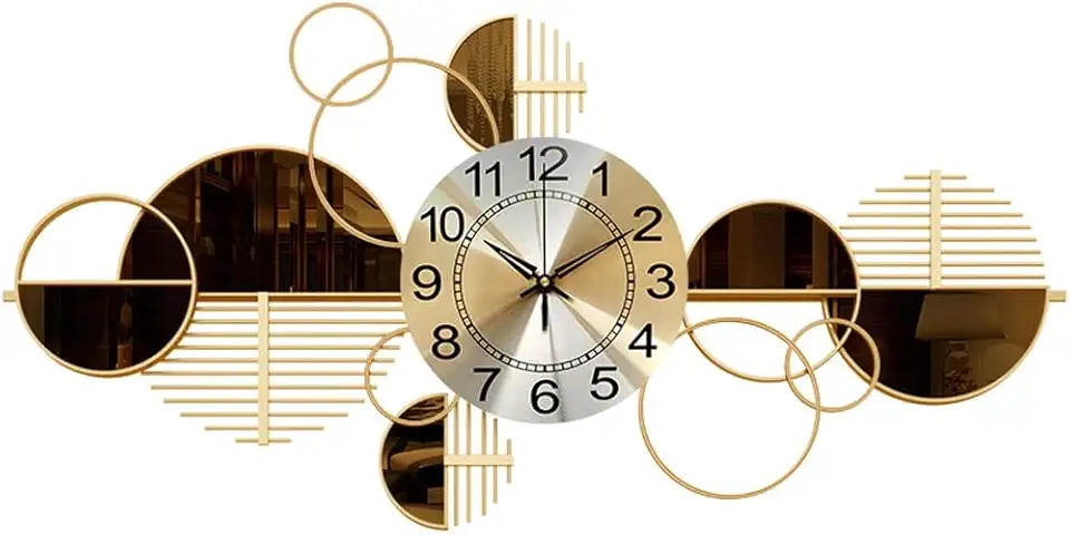 JSEIAJB Chinese Iron Hanging Clock Wall Decoration Household Pendant Study Restaurant Silent