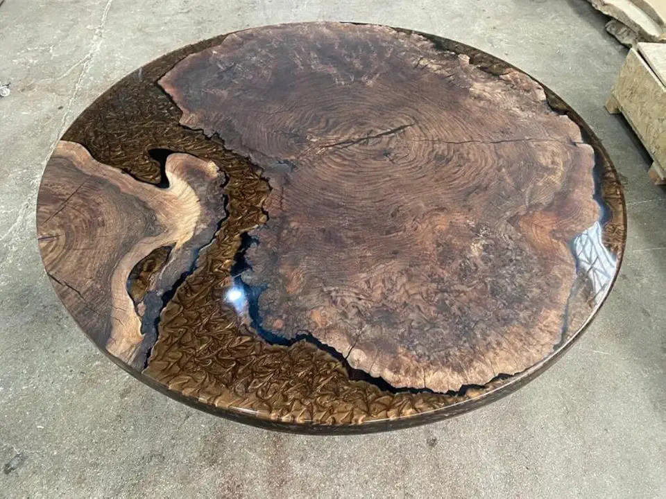 RESINHOMEFURNITURE Majestic Golden Brown Epoxy Resin Coffee Table Dining Table Kitchen Table Patio Table Living Room Table Centre Table End/Side Table Bar Counter Top (30