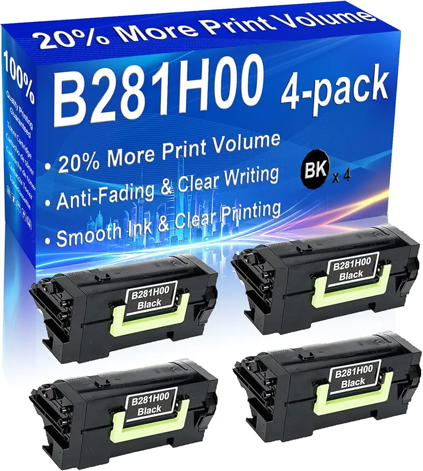 4-Pack (Black) Compatible High Yield B281H00 Toner Cartridge Use for B2865, B2865dw Printer