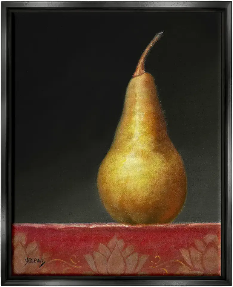 Stupell Industries Traditional Pear Still Life Framed Floater Canvas Wall Art, Design by Jhenna Quinn Lewis